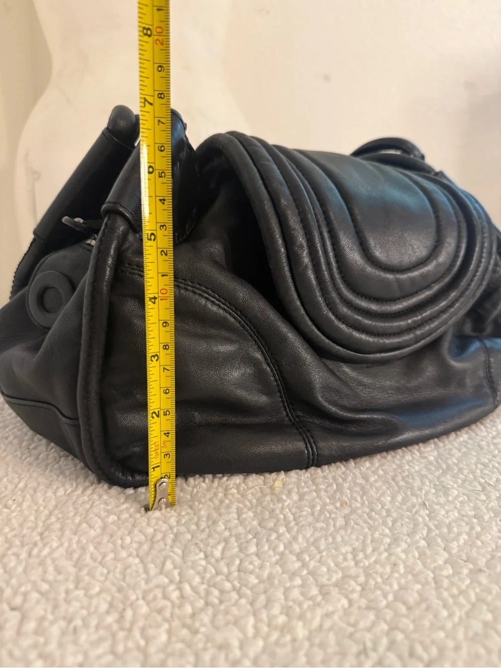 MIMCO Black Leather Slouchy Shoulder Bag Y2K